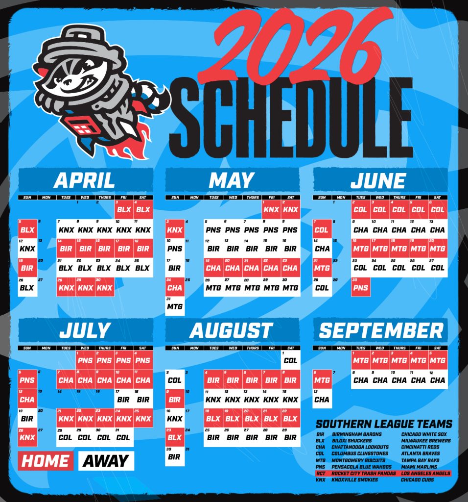 Trash Pandas 2026 schedule features Memorial Day weekend, Father's Day ...